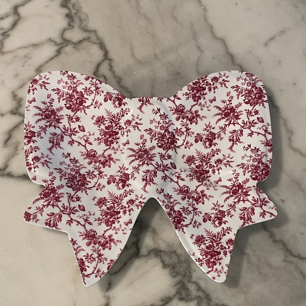 Laura Ashley Red Oversized Bow Platter